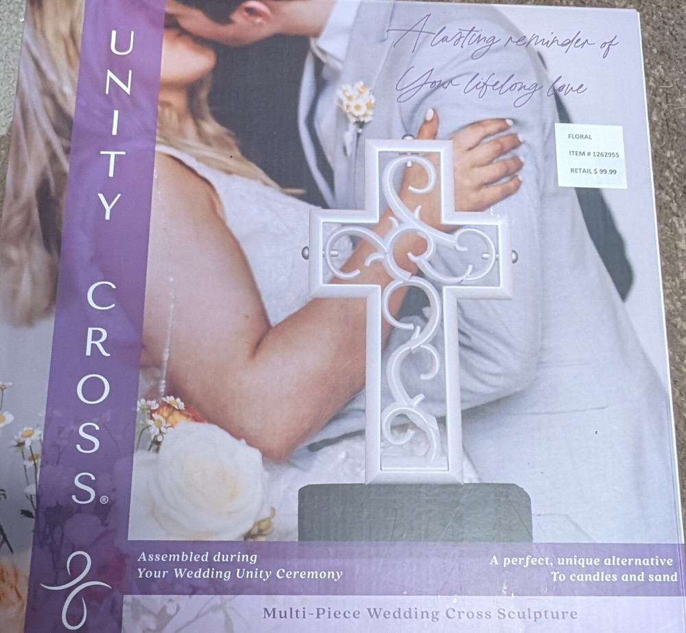 The Unity Cross Pearlescent Wedding Centerpiece Christian Limited Edition NIB