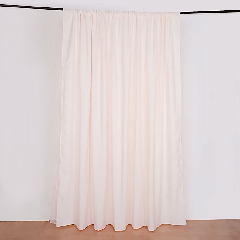 BLUSH 10 ft x 10 ft Polyester Sheer Chiffon Dual Layer CURTAIN Rod Pockets Party