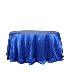 Balsa Circle Royal Blue Satin Round Tablecloth 132 132″ (Round),