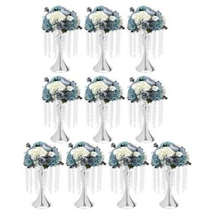 Modern Flower Stands Silver Wedding Decor Crystal Flower Stand Round 10 PCS