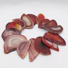 15Pcs Orange Red Agate Stone Slice Bulk Irregular Polished Agate Table Place …