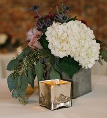 6 NIB Antiqued Silver “Mercury” Glass 3” Square Cube Votive Vase, Wedding, Event