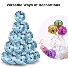 Yescom 20PCS 1.6″ Small Disco Ball Mirror Mini Hanging for Events Wedding Party