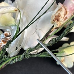 Vintage Porcelain Flowers on Wire Wedding Corsage Pink Handcrafted Unique