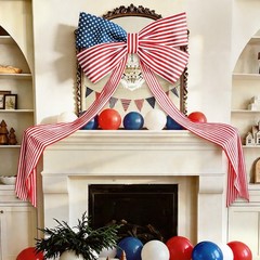 4th of July Decorations Outdoor – 6.5FT Giant Patriotic Bow – Fourth of July Mem