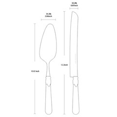 CATHYLIN Wedding Cake Knife & Server Set, Italian Style, 2 pcs, Yellow
