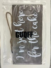 GUQFF “I’m Just Here for the Cake” Wedding Sign – Rustic Ring Bearer Wood Sign