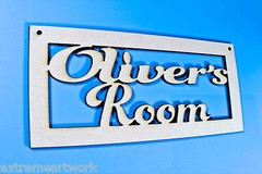 PERSONALISED CUSTOM RAW MDF WOOD KIDS FUN HOUSE DOOR ROOM NUMBER SIGNS PLAQUES
