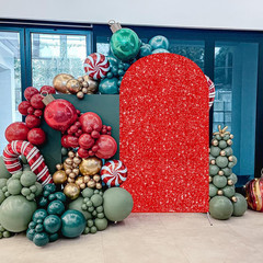 Sequin Arch Backdrop Cover 6.6Ft Wedding Red Arch Cover Christmas Balloon Arch B