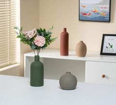 Ceramic Flowers Vase Set of 4, Elegant Multicolor Home Red/Green/Brown