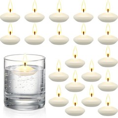 20 Pcs White Floating Candles Centerpieces for Wedding Small Unscented Floati…