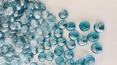 30 Lb Flat Glass Marbles/Pebbles for Vase Filler Etc (Ice Blue 0.65″ ~2700PCs)