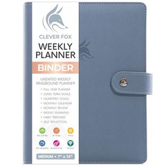 Weekly Planner Binder – Goal Setting Planner for Medium (7″ x 9″) Windy Blue