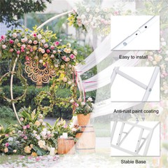 M/L Round Wedding Arch Backdrop Stand Outdoor Garden Lawn Beach Summer Wedding