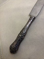 Vintage 1970s Bridalane Stainless Steel Serrated Pie/Cake Knife Sterling Handle