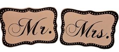 Wedding Ceremony Mr. And Mrs. Signs Table Seating Decor 9″ X 6.5″r