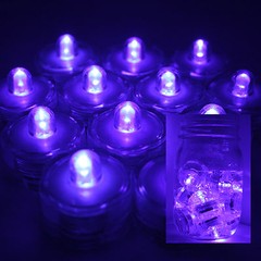 12 PURPLE LED SUBMERSIBLE Waterproof Floral Decor Wedding centerpiece Tea Light