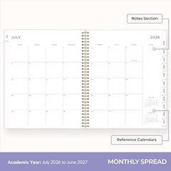 Ashley G 2026-2027 Weekly and Monthly 8.5″ x 11″ Multi Color Smoke- 2026/2027