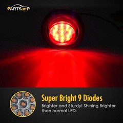 5x 2″ LED Marker Light Cab Panel Light 9 Diodes Sealed Round Clear/Red w