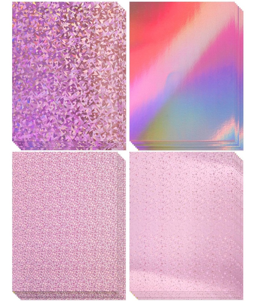 28 Holographic Cardstock Paper 8.5 x 11, 230GSM/85LB Metallic Cardstock Glitt…