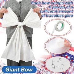 9 Pcs 9ft 4th of July Giant Bows Decorations Patriotic Bow Hanging Decor 250th A