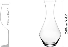 Merlot Decanter Machine-Made Crystal Glass Red Wines 25 oz Dishwasher Safe