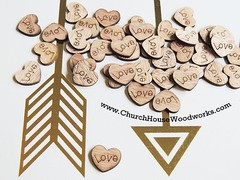 100 wooden love hearts rustic wedding, venue decor, confetti, invitations USA