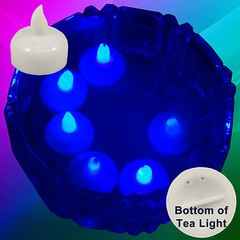 NEW 12 Blue Led Floating Candle Floral Tea Light for Wedding Centerpiece Decor
