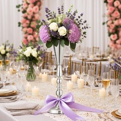 2/4/10Pcs Tabletop Vase Metal Wedding Flower Trumpet Vase Decorative Centerpiece