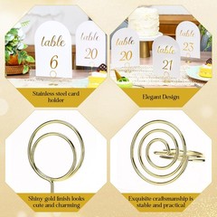White and Gold Table Numbers 1-30 with Head Table Number Card and Holders, 5 …