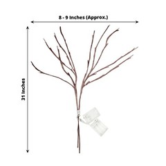 Brown 3 Warm White 31 in LED TREES Lighted Artificial Branches Party Decorations
