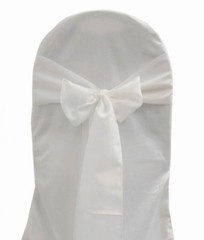 150 Polyester Chair Cover Sash Bows 100% Heavy Woven PolyPoplin Plain Made USA