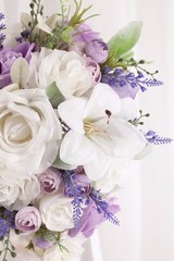 Cascading Bridal Bouquet – Lilac Purple & White Wedding Flowers for Bride & Brid