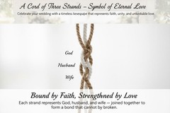 A Cord of Three Strands Wedding Ceremony Sign Elegant Trinity Braid Cross for…