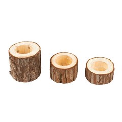 3 Round Assorted Wood Slice Tea Light Candle Holders Party Events Decorations