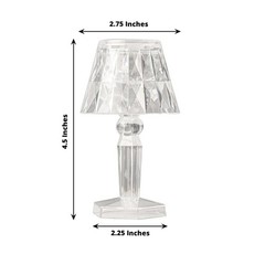 6 Clear 4.5 in Acrylic Crystal TABLE LAMPS Battery Operated LED Lights Party