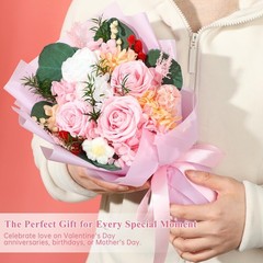 HOTKBO Flowers for Delivery,Preserved Bouquets – 4 Pink Rose,