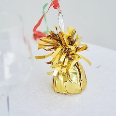 6 Gold Metallic Foil Balloon Weights DIY Wedding Reception Party Decorations