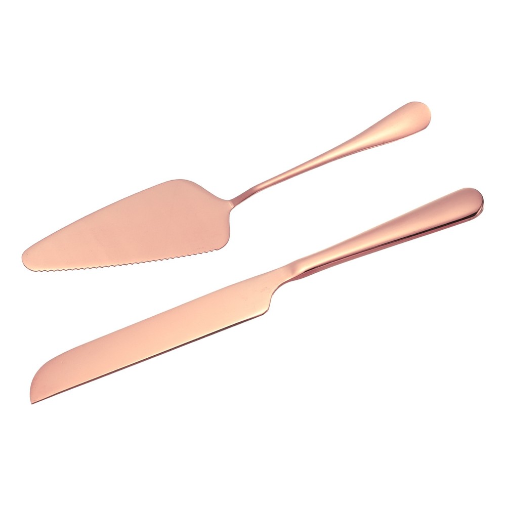 Wedding Cake Knife and Server Set Pink Cake Cutting Set 10.6/9 Inch