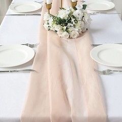 10 Nude Premium Chiffon Wide CHAIR SASHES Wedding Party Reception Decorations