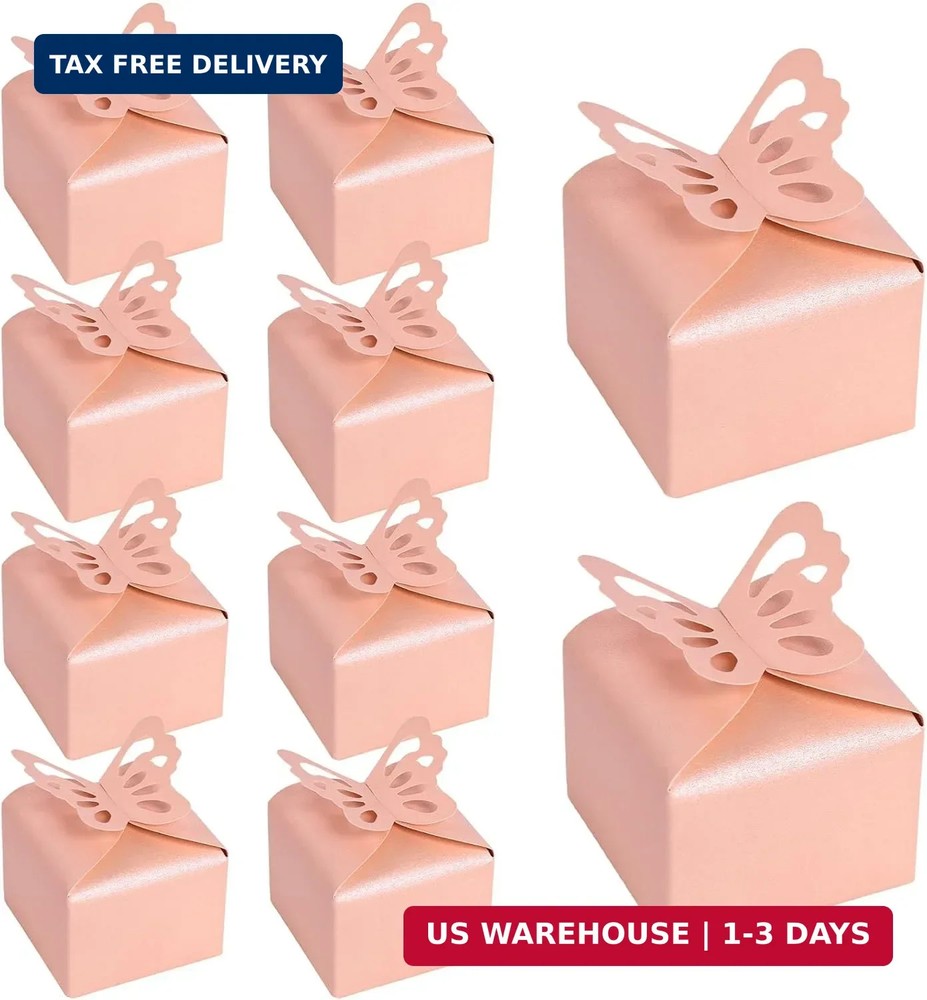 VGOODALL 50PCS Party Favor Boxes, 2.4″ x 2.4″ x 1.8″ 3D Butterfly Candy Boxes Pi