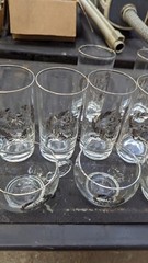 Vintage 25th Wedding Silver Anniversary Glasses Cups Drinkware Party