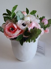 Laura Ashley Home Multicolor Poppy Arrangement In Ceramic 12×10″, New