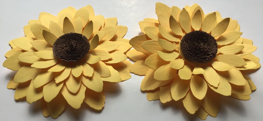 Paper Flowers Wedding Party Nursery Wall Decor Shower Yellow Sunflowers 2 Pieces