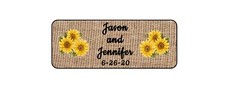 30 wedding favor mini bubble labels stickers personalized burlap sunflowers