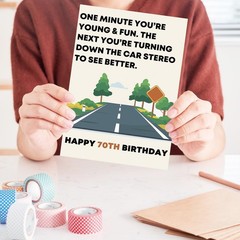 OJsensai Funny 70th Birthday Card Gifts for Women Men,Happy 70 Year Old Birth…