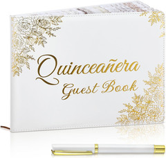 Quinceañera Guest Book with Pen 11 X 8 Inch Libro De Firmas Para 15 Años Quincea