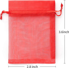 100Pcs 2.8″X3.6″(7X9Cm) Sheer Drawstring Organza Jewelry Pouches Wedding Party C