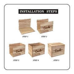 Rustic Wooden Gift Card Box Holder 12x9x9 Inch For Wedding Birthday Party