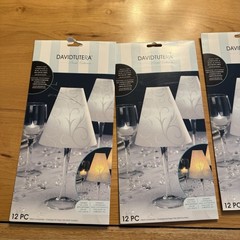 David Tutera Vellum Lampshade 48 Pcs total- Turns Wine Glasses Into Lamps-Swirl